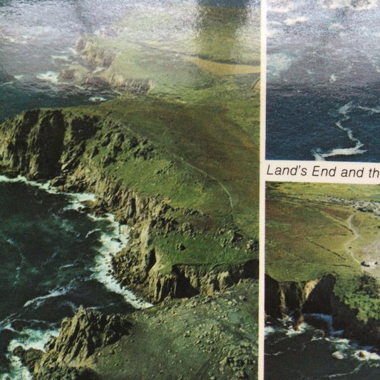 Postcard Cornwall Lands End Longships Lighthouse Sea Cliffs Working Lighthouse