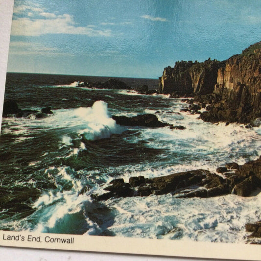 Postcard Cornwall Lands End Cliffs Rocks Sea Seascape Crashing Waves Murray King