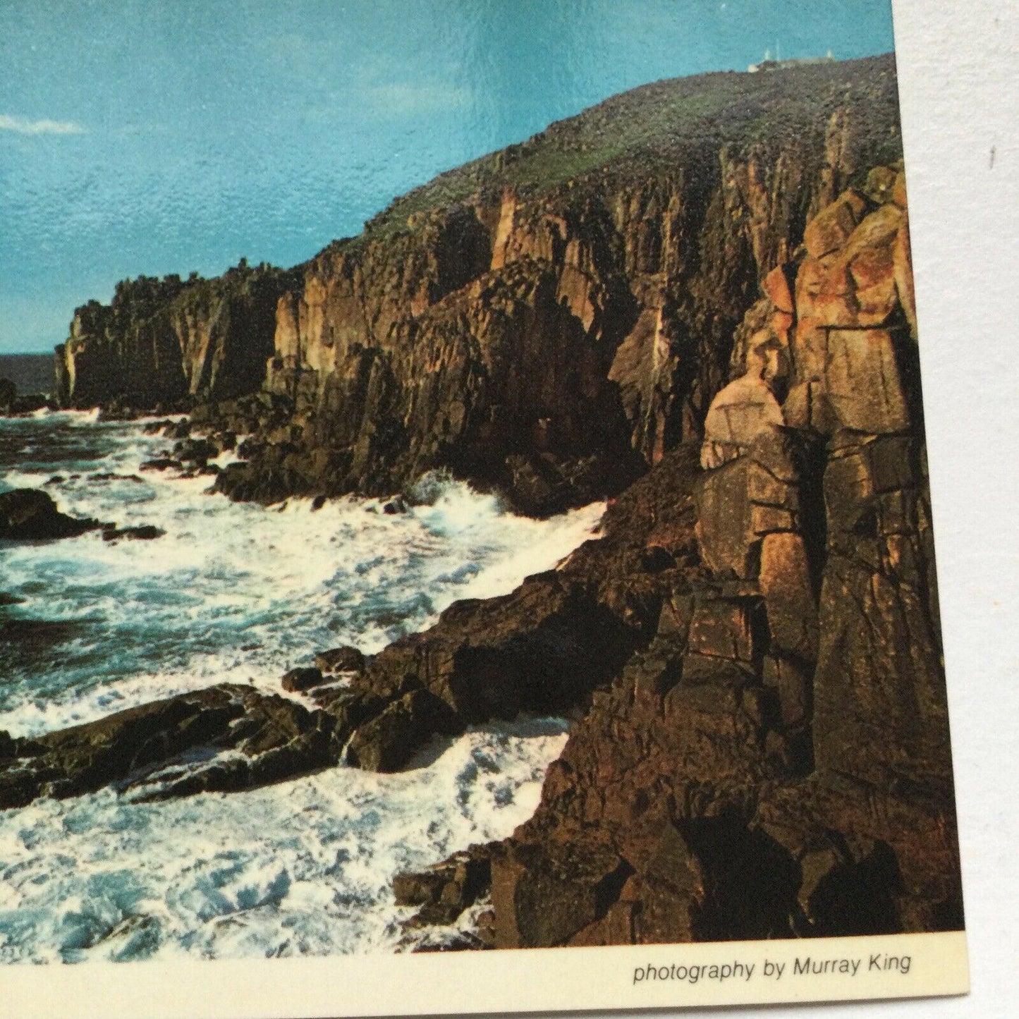 Postcard Cornwall Lands End Cliffs Rocks Sea Seascape Crashing Waves Murray King