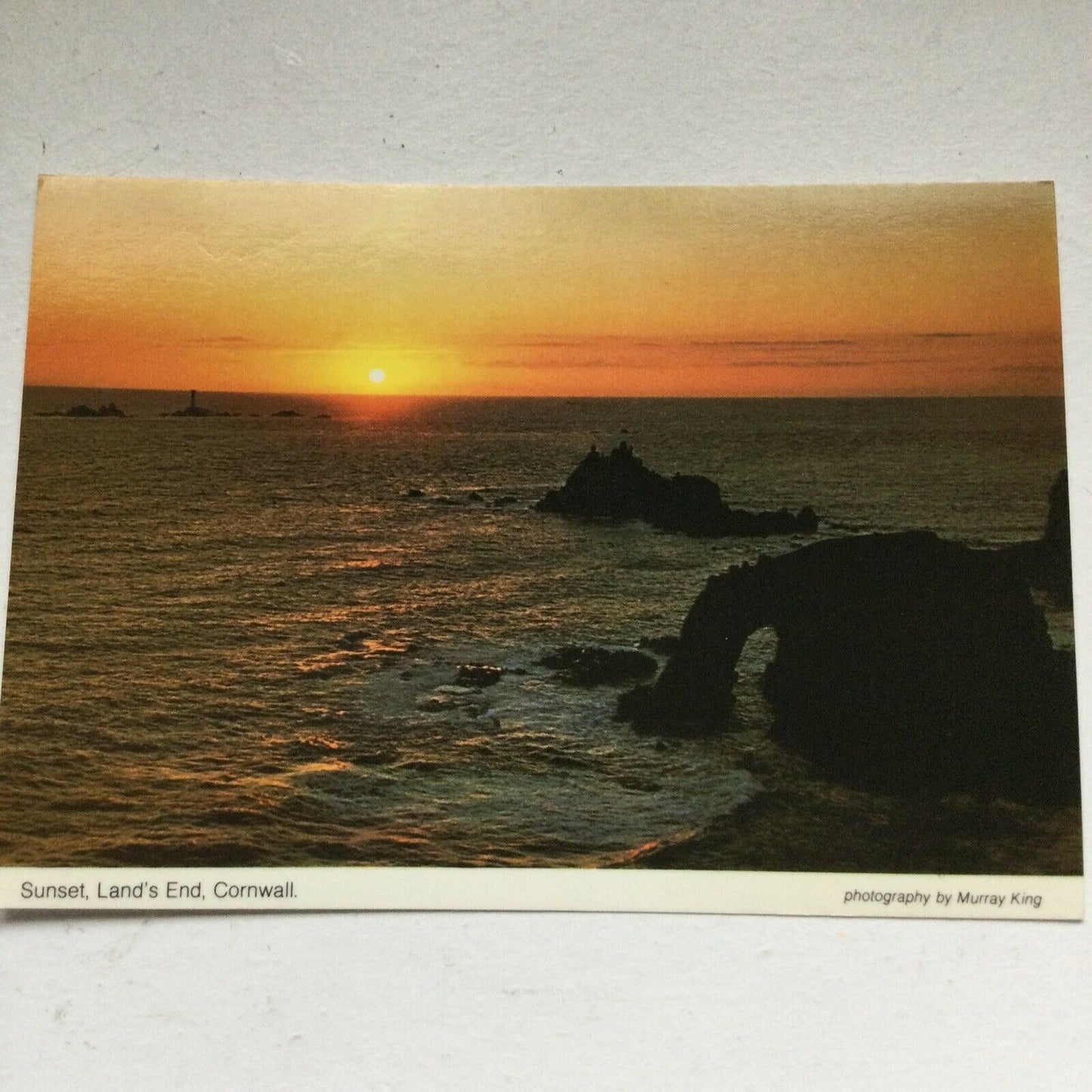 Postcard Cornwall Lands End Cliffs Rocks Sea Seascape Sunset  Murray King