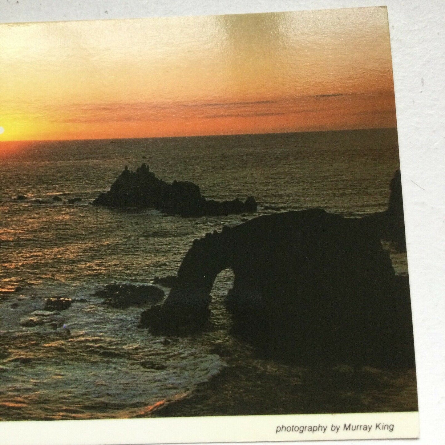 Postcard Cornwall Lands End Cliffs Rocks Sea Seascape Sunset  Murray King