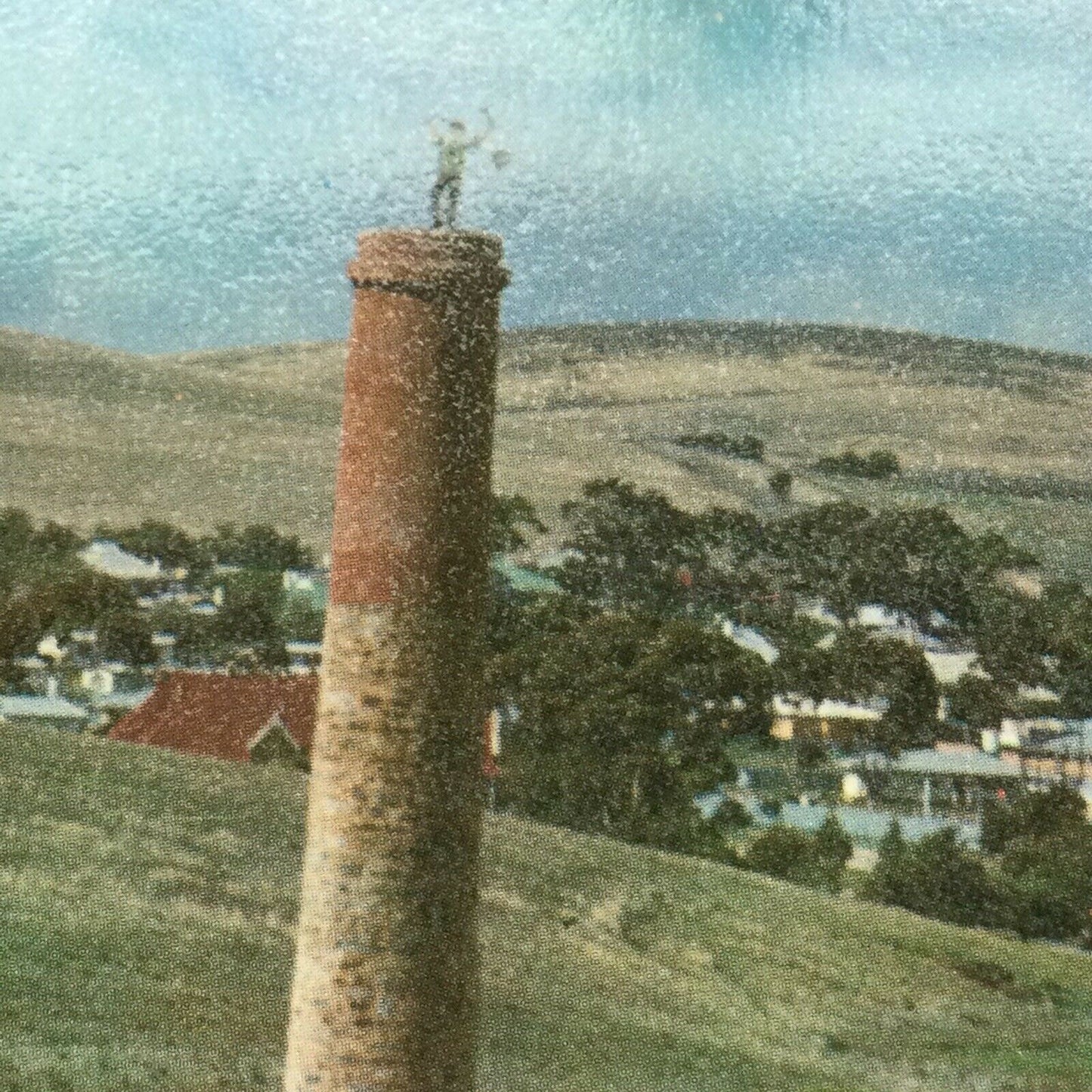 Postcard Peacocks Chimney Stack Burra S.A. Johnny Green Miniers Mascot Australia