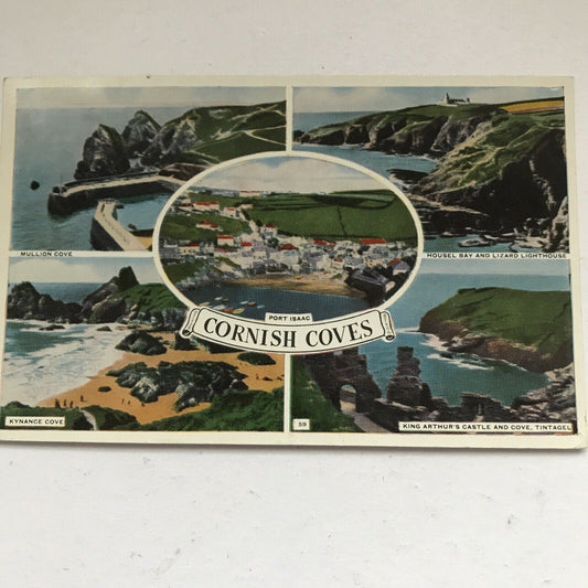 Vintage Postcard Cornish Coves Port Isaac Mullion Cove Housel Bay Lizard Lightho