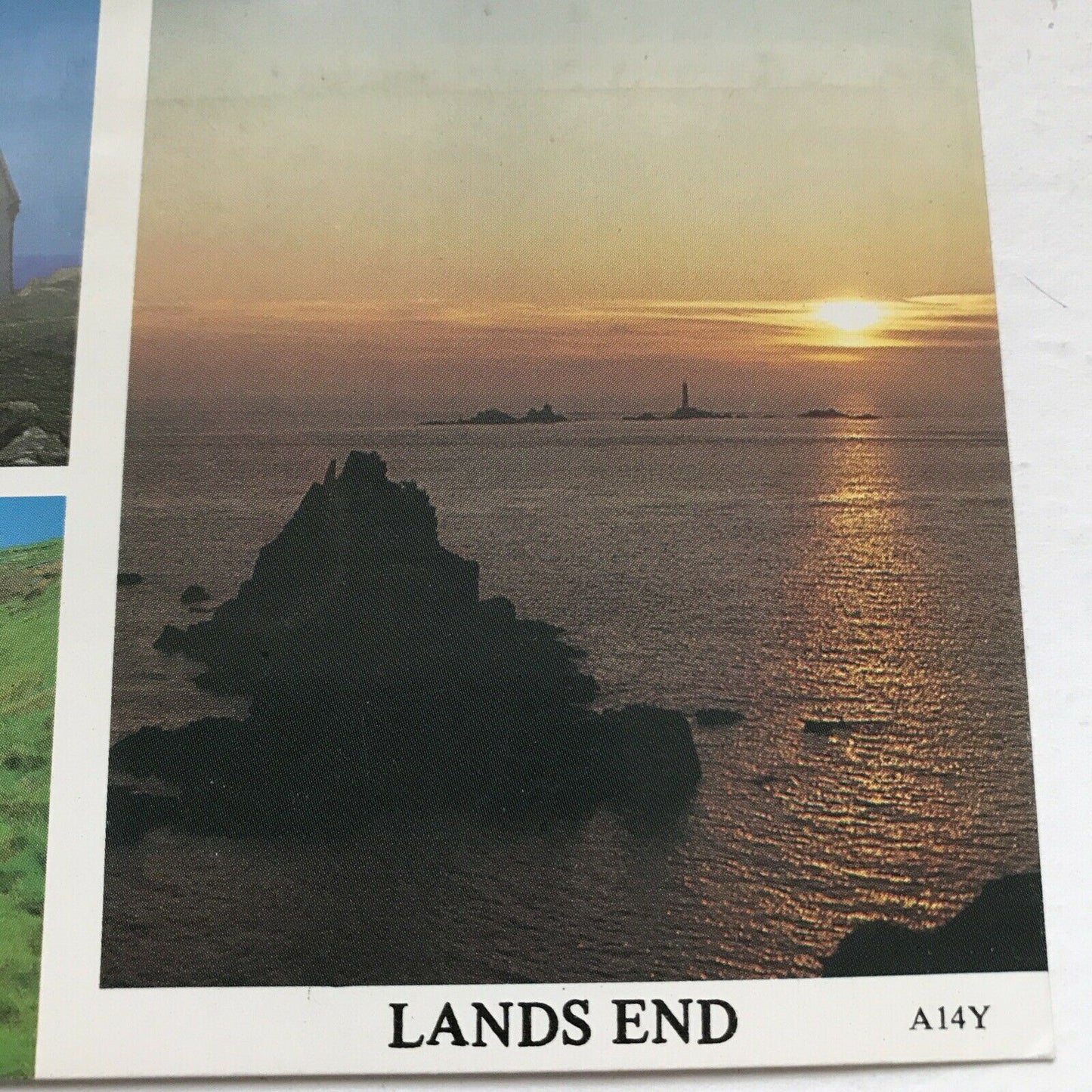 Postcard Lands End Cliffs Sunset First And Last House Harvey Barton A14Y