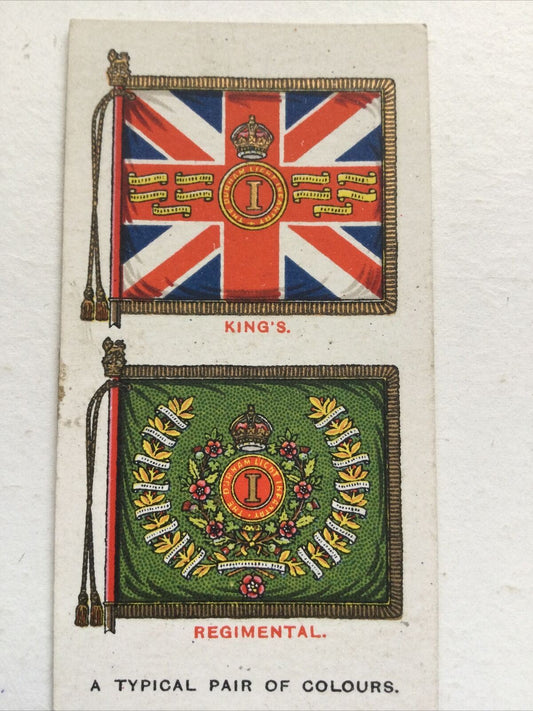 Players Cigarettes Card Regimental Standards Cap Badges Typical Pair of Colours