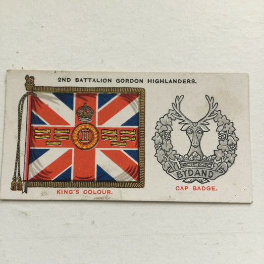 Players Cigarettes Card Regimental Standards Cap Badges 2nd Bn Gordon Highlander