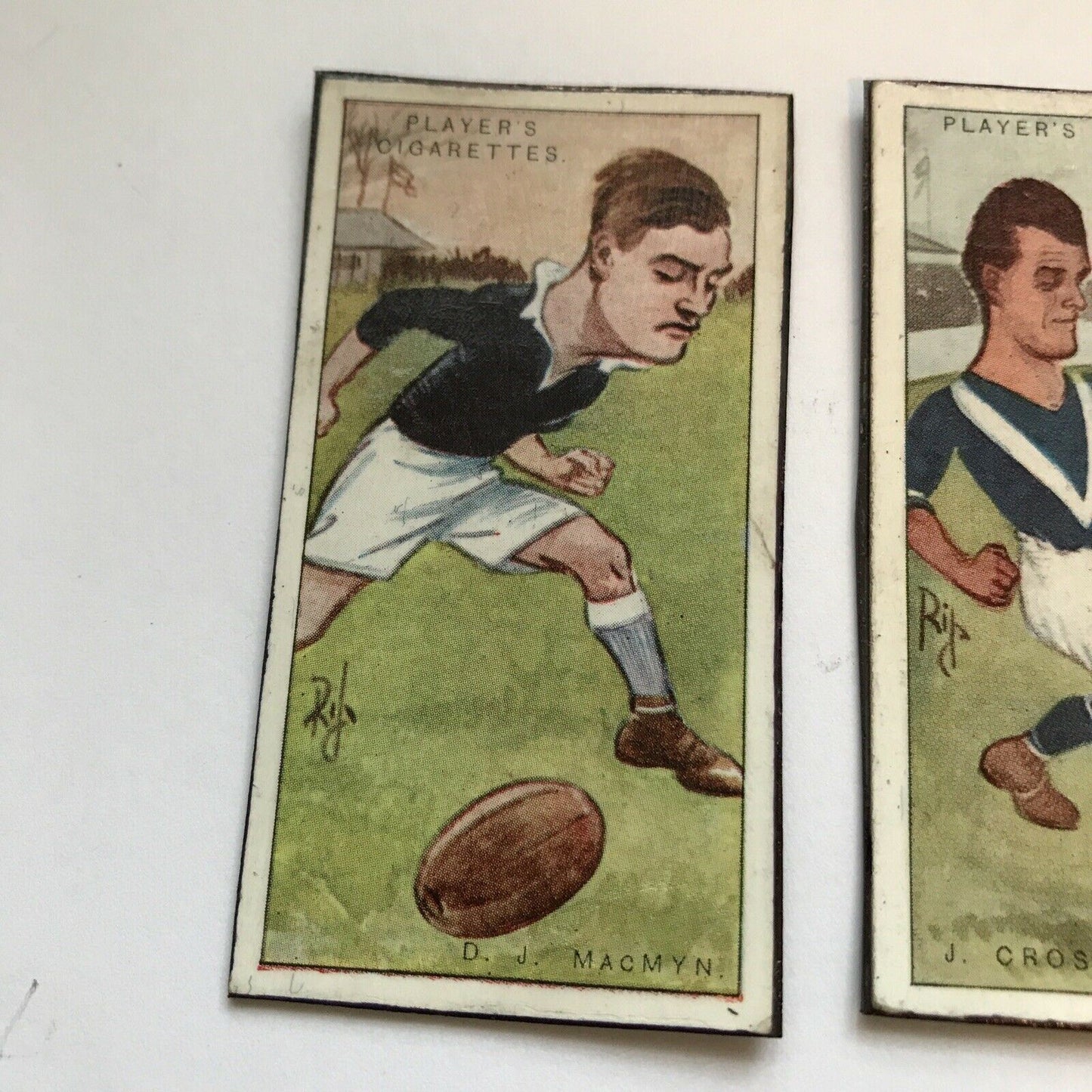 Set of 3 Rugby Fridge Magnets Made From Vintage Players Cigarette Cards MACMYN