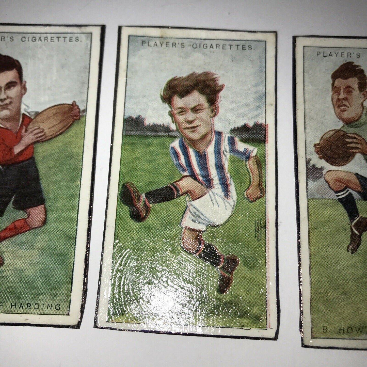 Set of 3 Rugby Fridge Magnets Made From Vintage Cigarette Cards BAKER EDWARDS