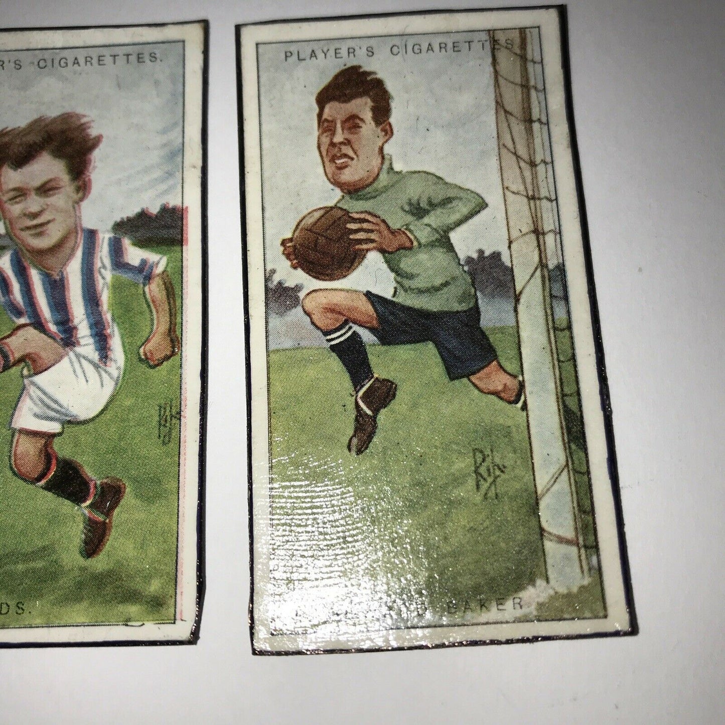 Set of 3 Rugby Fridge Magnets Made From Vintage Cigarette Cards BAKER EDWARDS