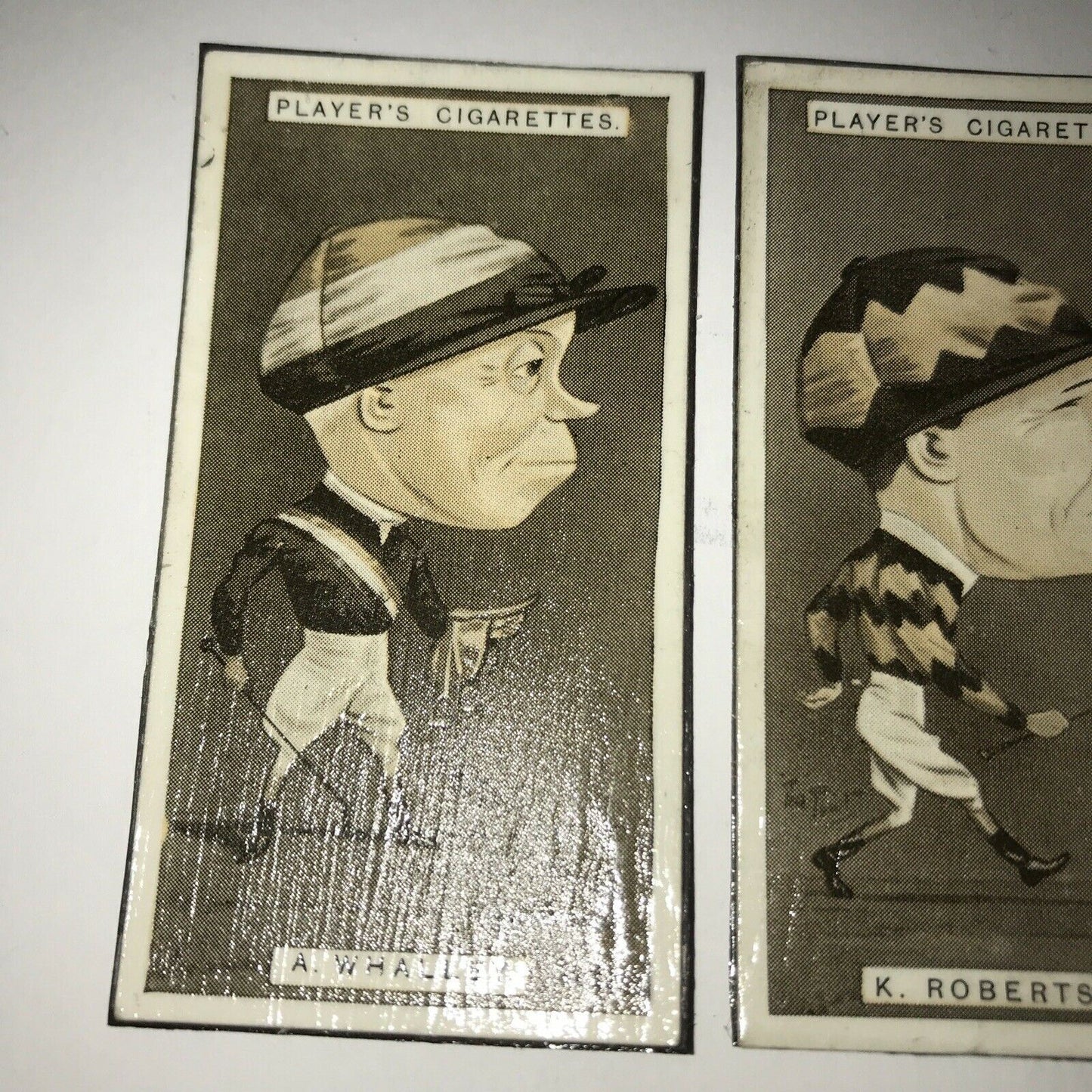 Set of 3 Horse racing jockey fridge Magnets Made From Vintage Cigarette Cards