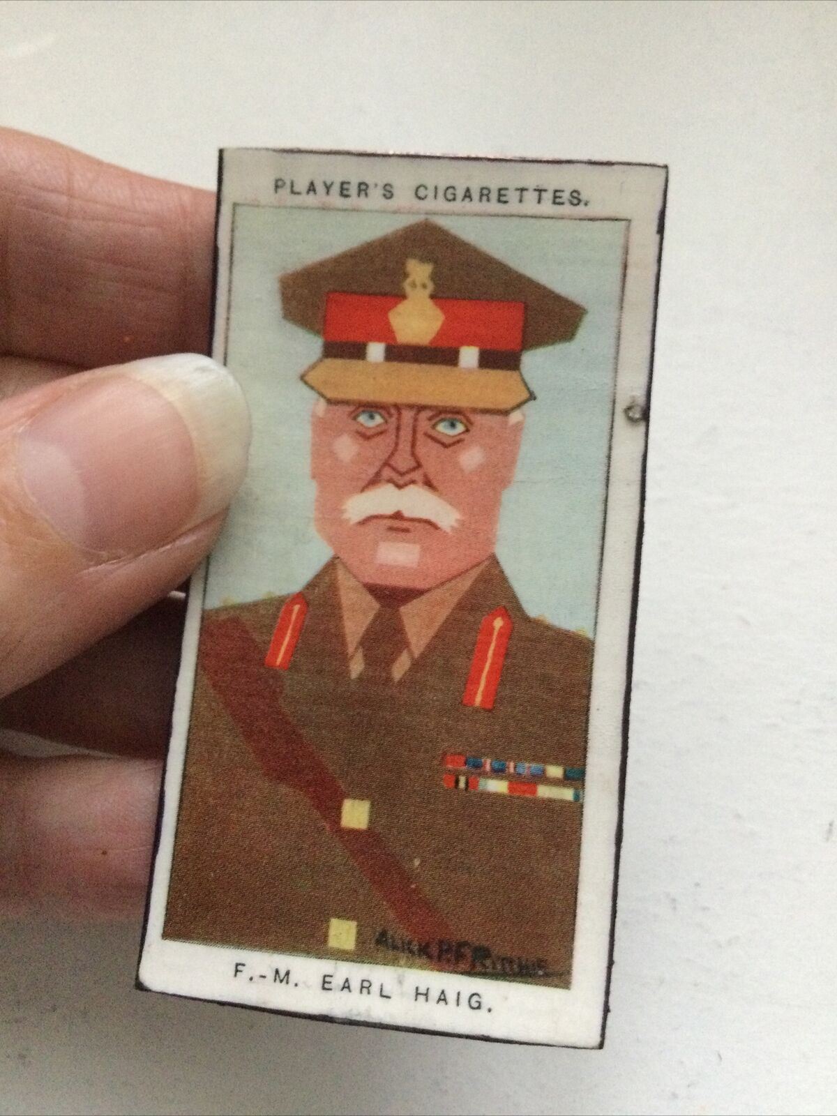 Earl Douglas Haig army caricature fridge magnet made from vintage cigarette card