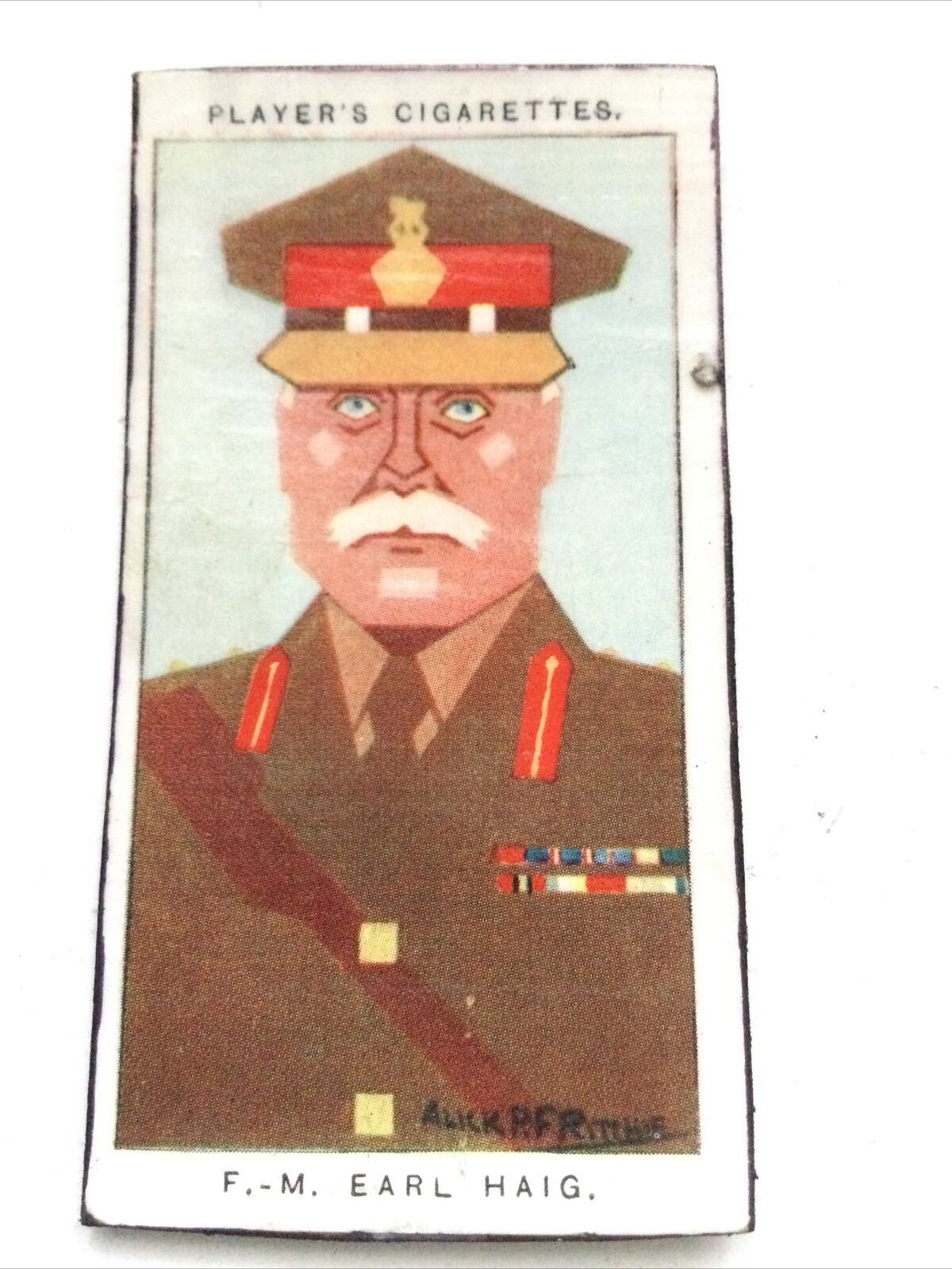 Earl Douglas Haig army caricature fridge magnet made from vintage cigarette card