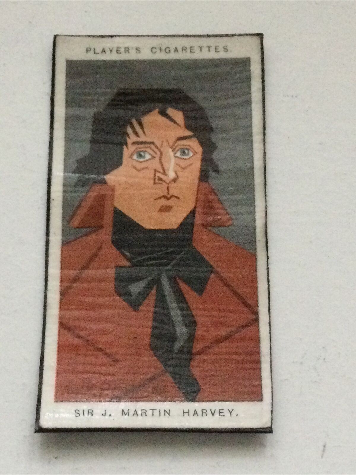 Sir J Martin Harvey caricature fridge magnet made from vintage cigarette card