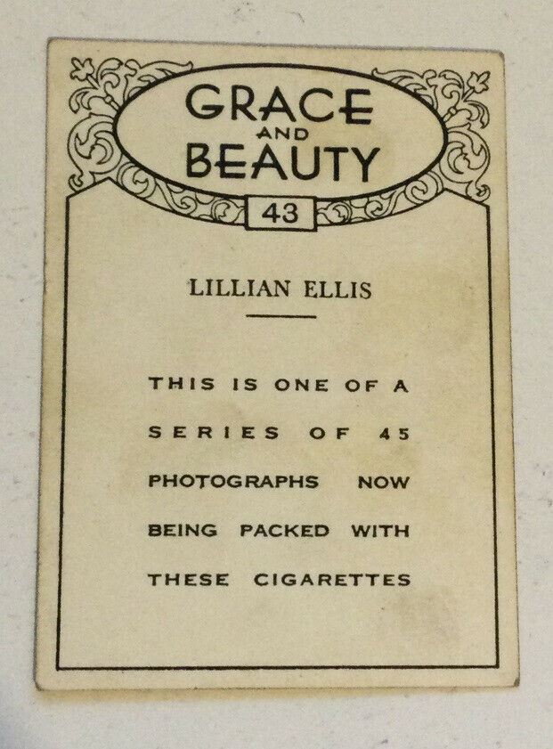 Vintage Cigarette Card British American Tobacco Grace & Beauty Lillian Ellis #43