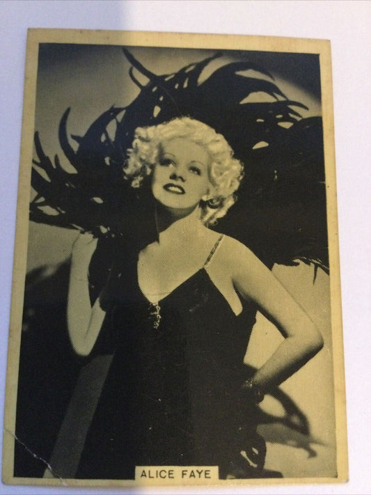 Vintage Cigarette Card British American Tobacco Grace & Beauty Alice Faye #37