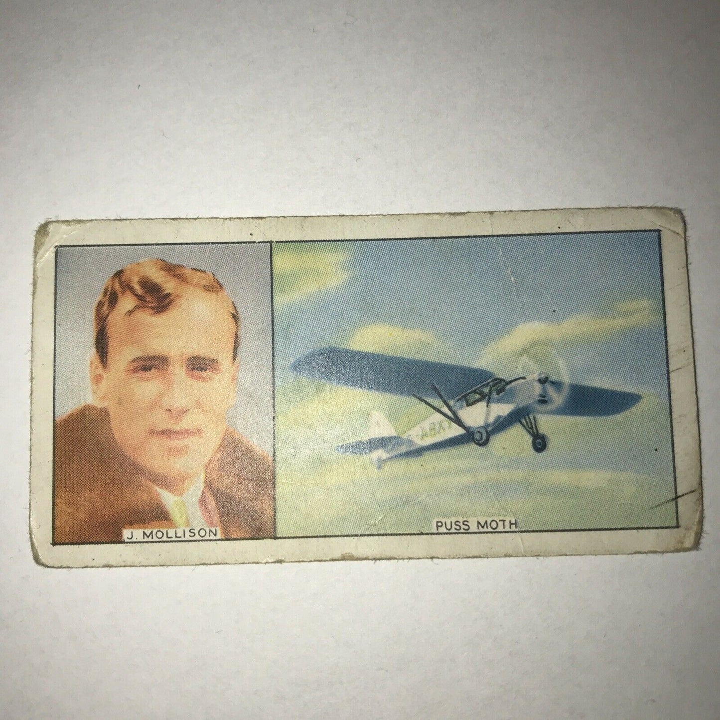 Carreras Cigarette Card Famous Airmen & Airwomen James Allan Mollison No38 Puss