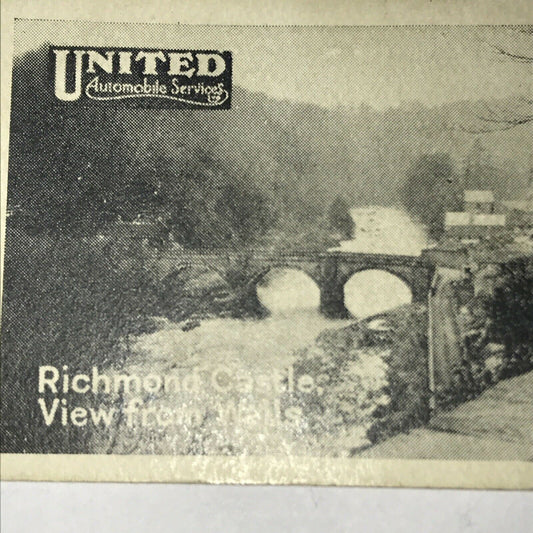 United Automobile Trade Card Places of Interest no19 Richmond Castle RARE Kodak