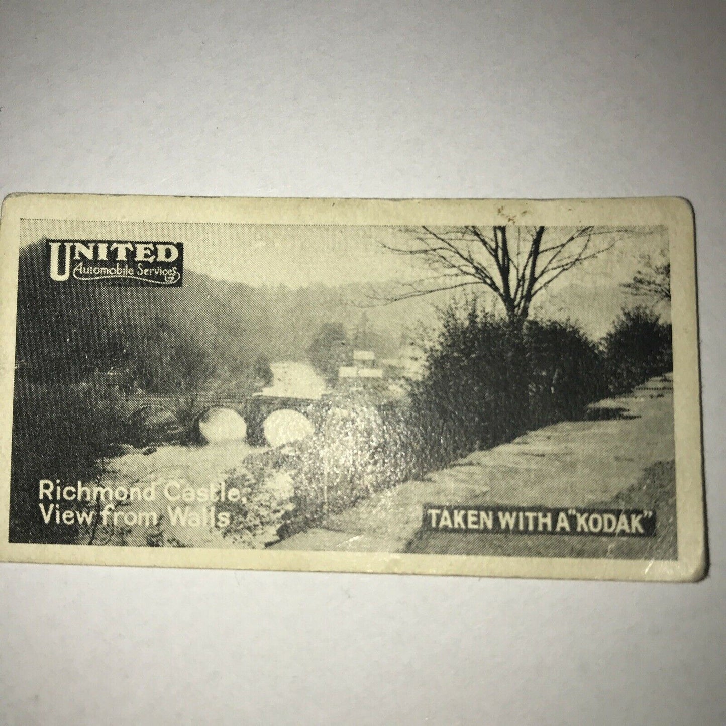 United Automobile Trade Card Places of Interest no19 Richmond Castle RARE Kodak