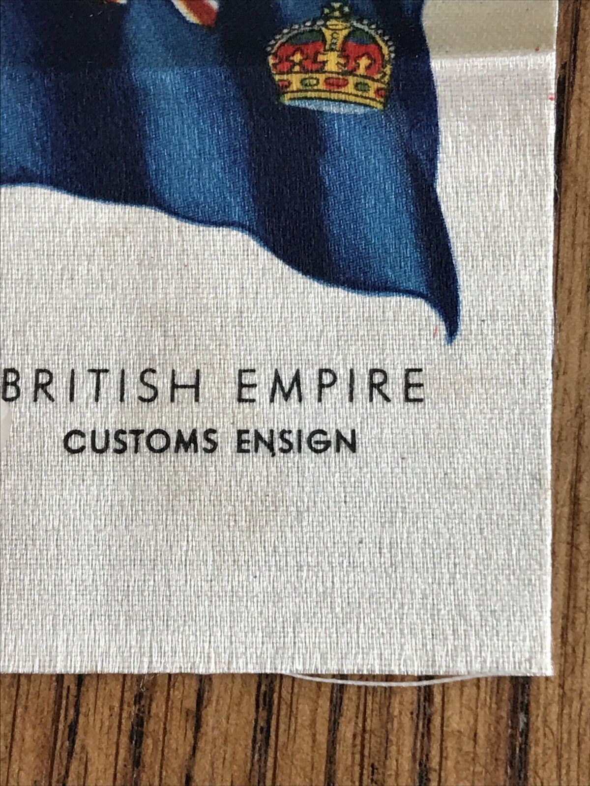 Vintage 1933 Kensitas Cigarettes Silk Card British Empire Customs Ensign Flag