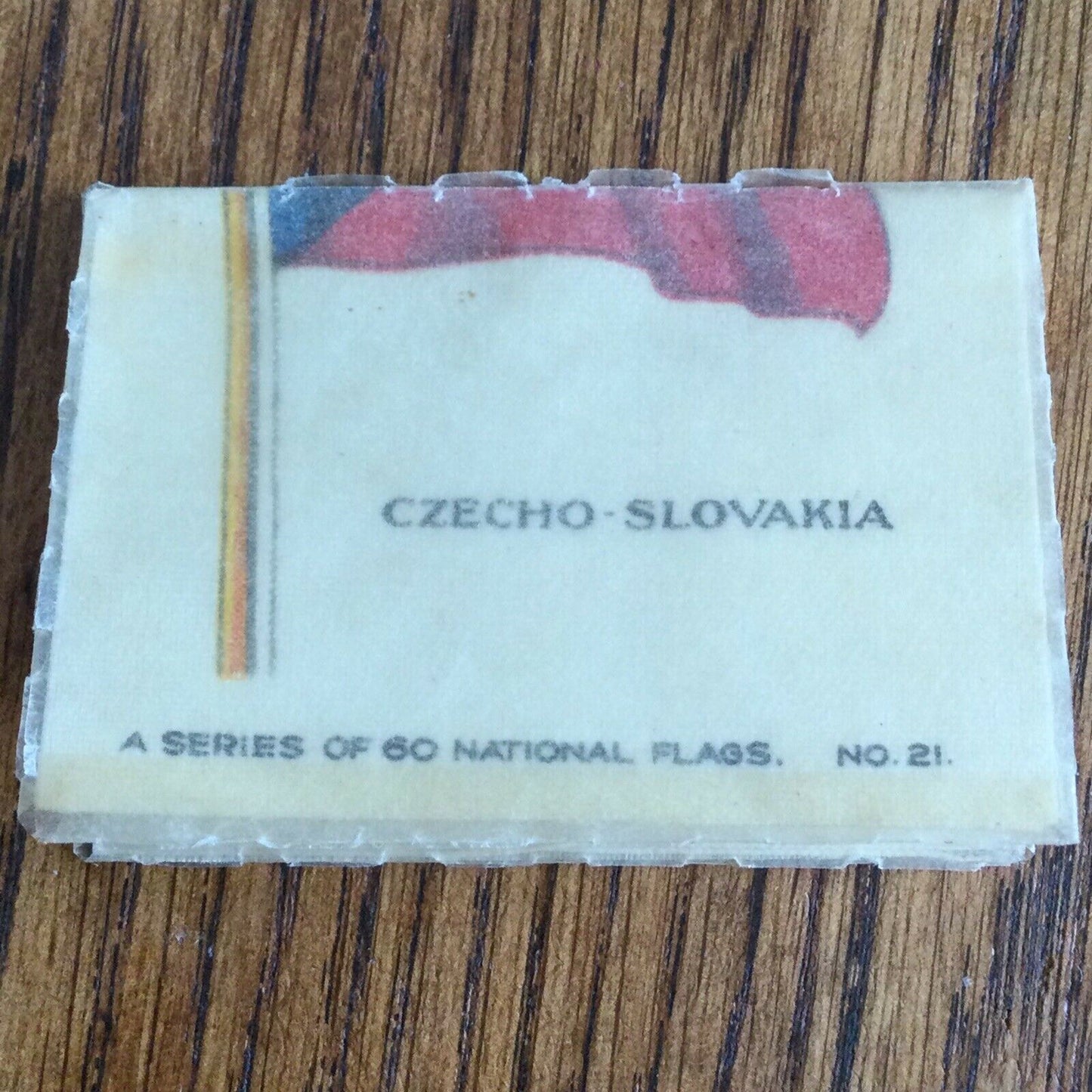 Vintage 1930s Kensitas Cigarettes Silk Card Czecho Slovakia no21 national flags