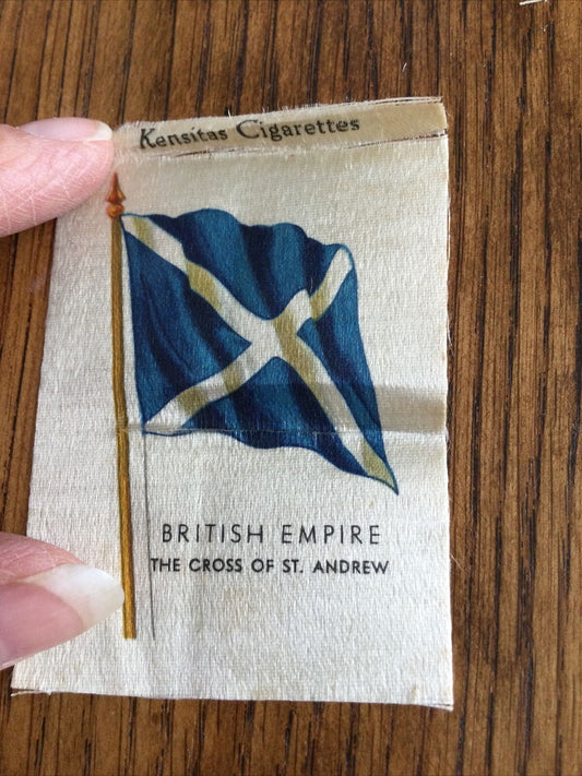 Vintage 1930s Kensitas Cigarettes Silk Card Flag of St Andrews British Empire