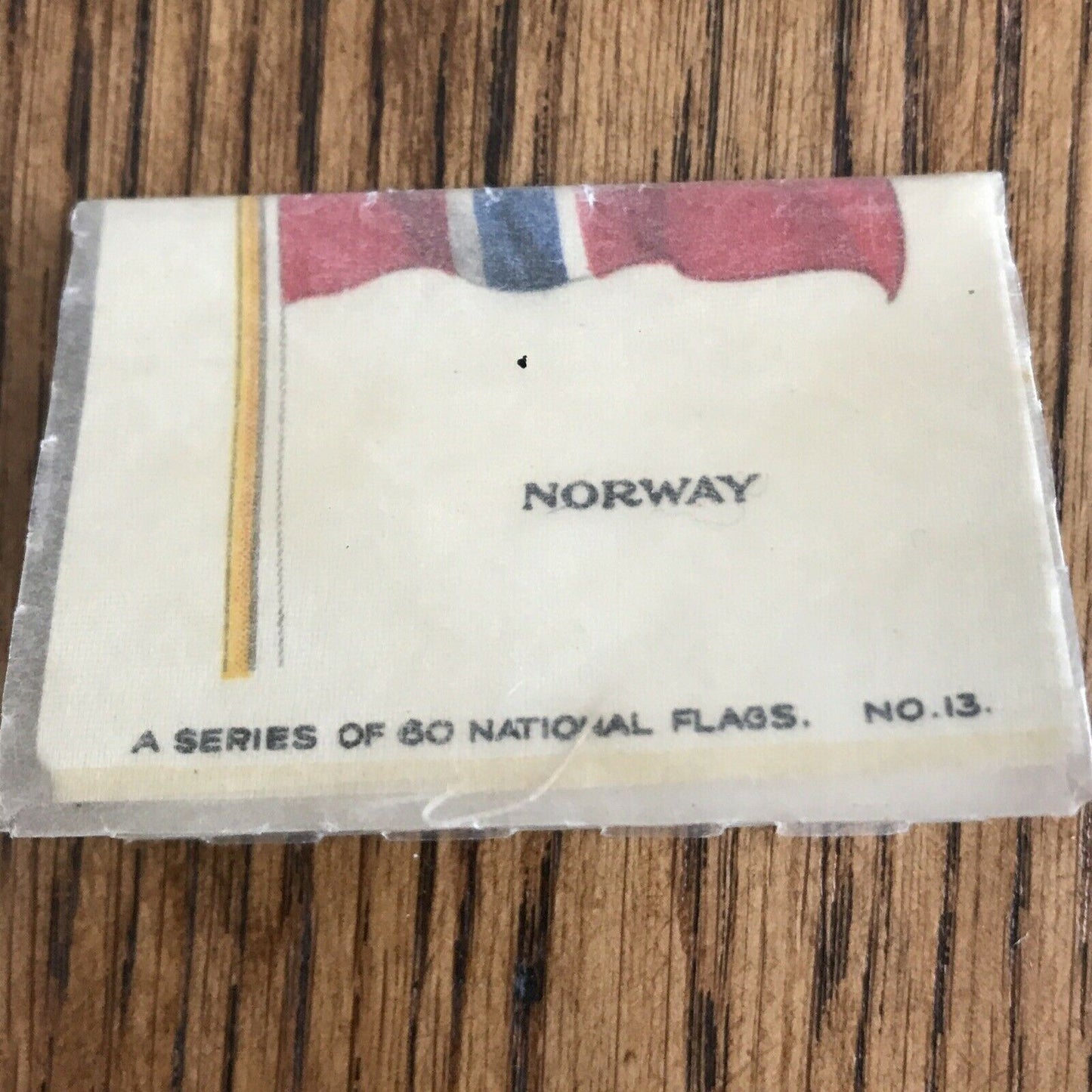 Vintage 1930s Kensitas Cigarettes Silk Card Norway no13 of 60 National Flags