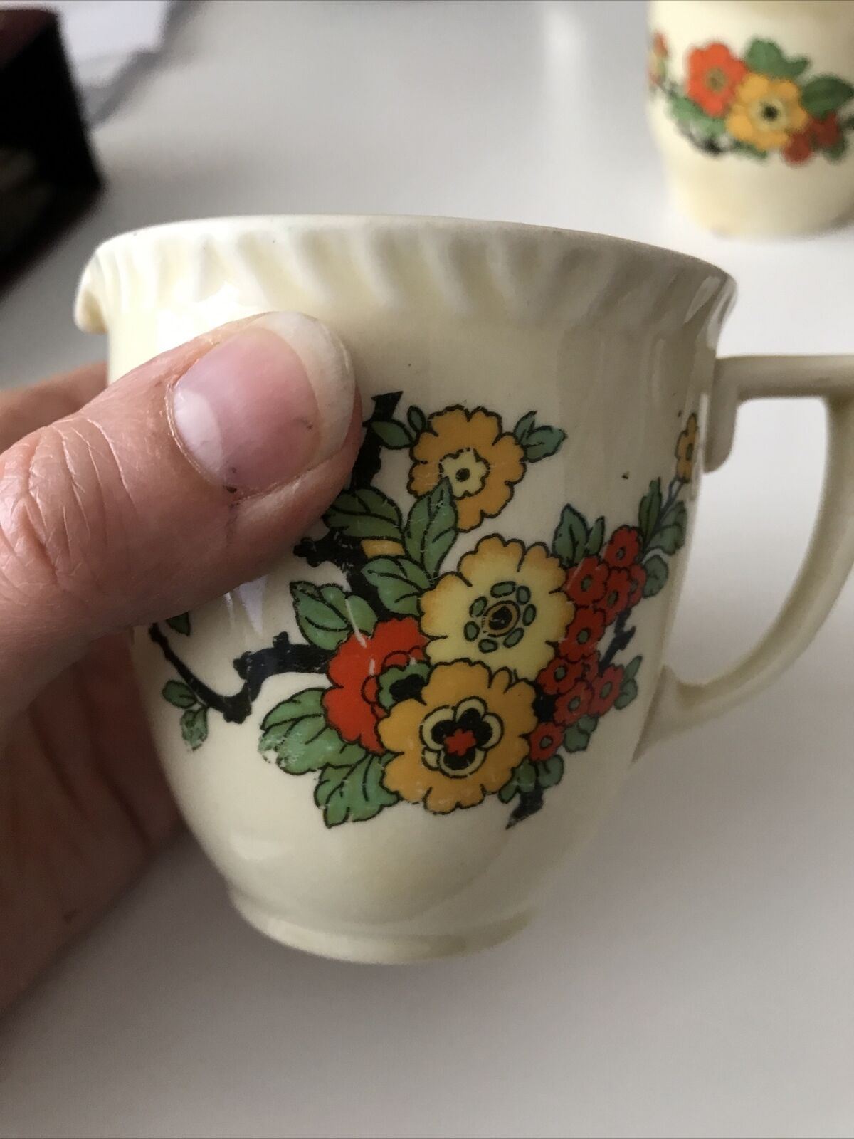 Vintage 1930s Creamer / Small Jug Bright Floral. Royal Staffordshire. Art Deco