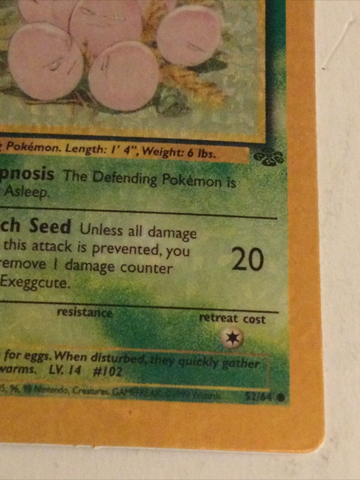 Pokemon Vending Sticker Unused 1999 Holo 52/64 Exeggcute Excellent Condition 90s