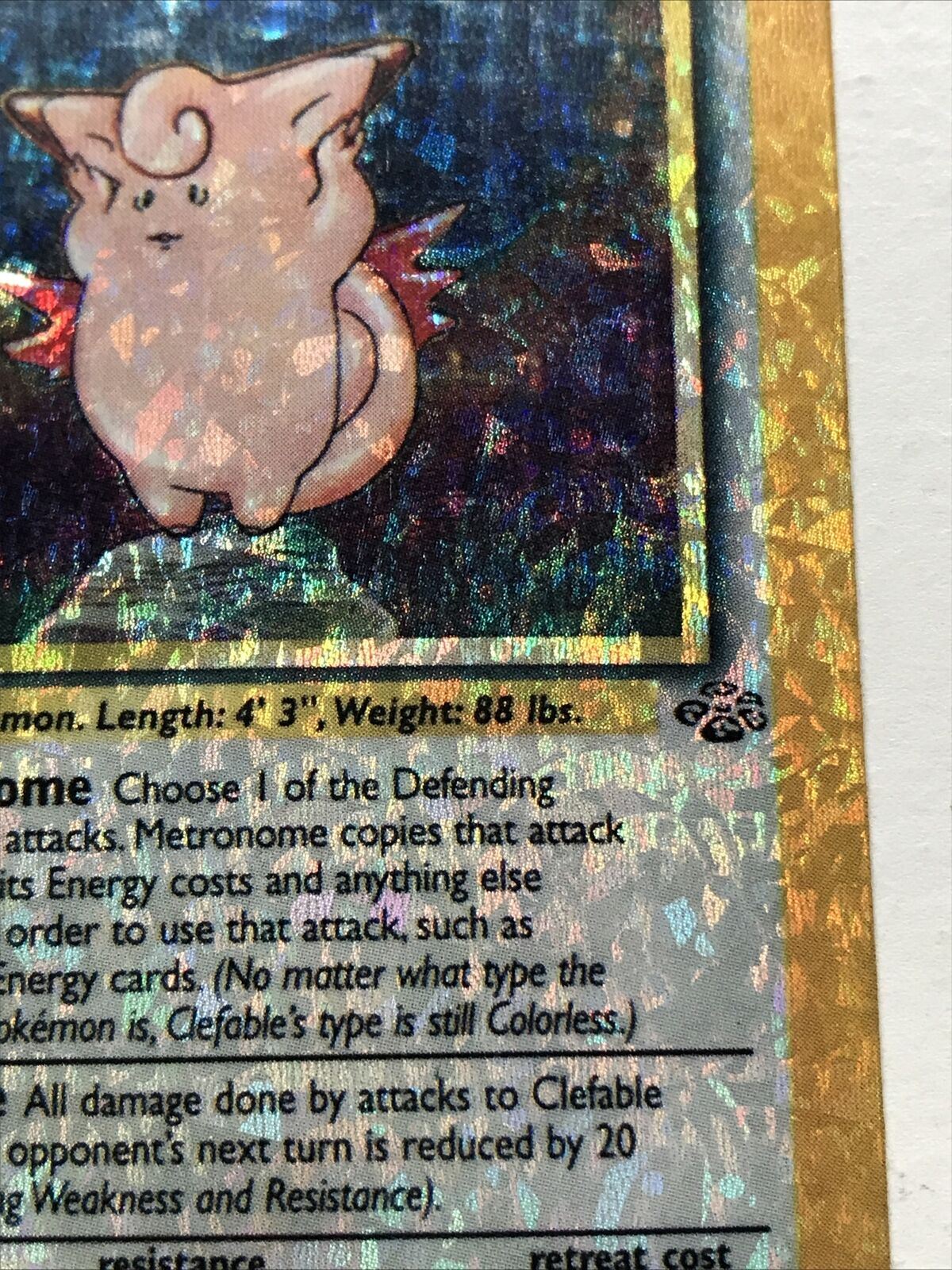 Pokemon Vending Sticker Unused 1999 1/64 Clefable RARE HOLO jungle near mint