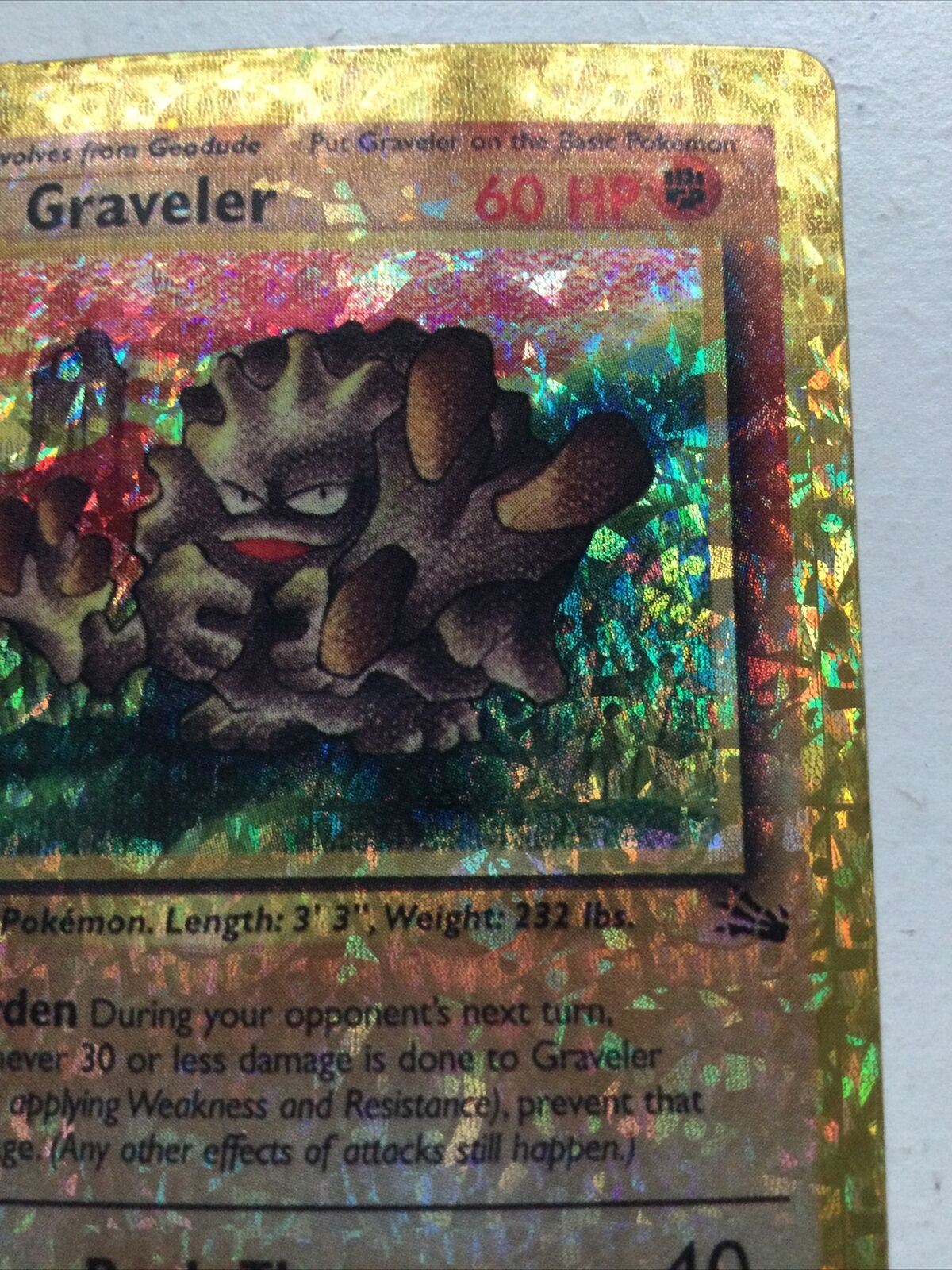 Pokemon Vending Sticker Unused 1999 37/62 Graveler HOLO fossil NEAR MINT