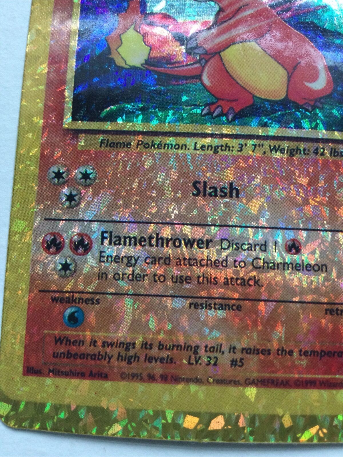 Pokemon Vending Sticker Unused 1999 Charmeleon 24/102 evolve HOLO NEAR MINT