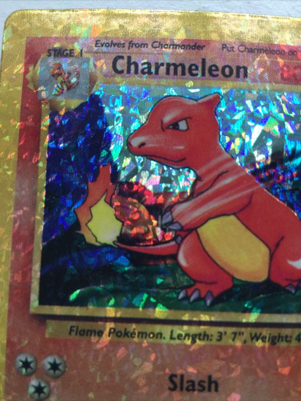 Pokemon Vending Sticker Unused 1999 Charmeleon 24/102 evolve HOLO NEAR MINT