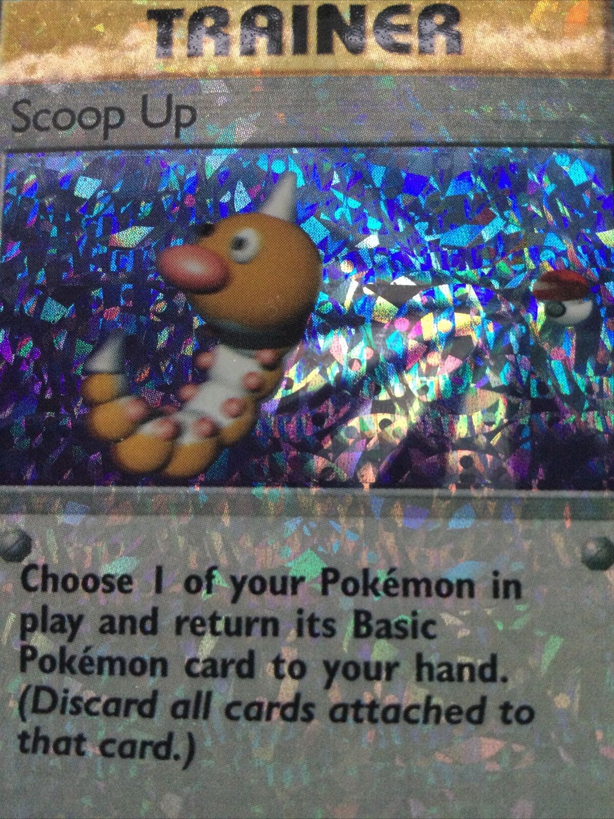 Pokemon Vending Sticker Unused 1999 Trainer 78/102 Scoop up RARE HOLO NR MINT