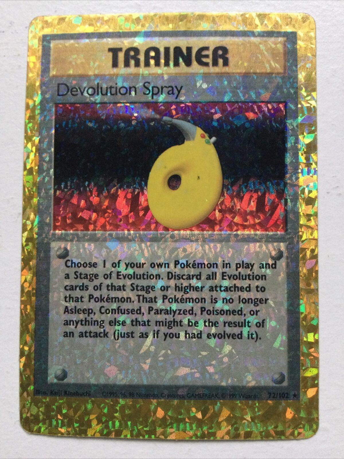 Pokemon Vending Sticker Unused 1999 Trainer 72/102 Devolution  RARE HOLO NR MINT