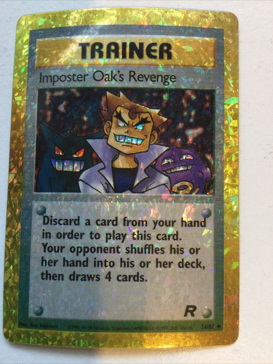 Pokemon Vending Sticker Unused 1999 Trainer 76/82 Imposter Oak’s  Revenge HOLO