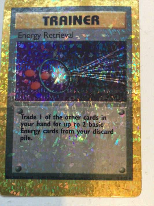 Pokemon Vending Sticker Unused 1999 Trainer 81/102 Energy Retrieval HOLO