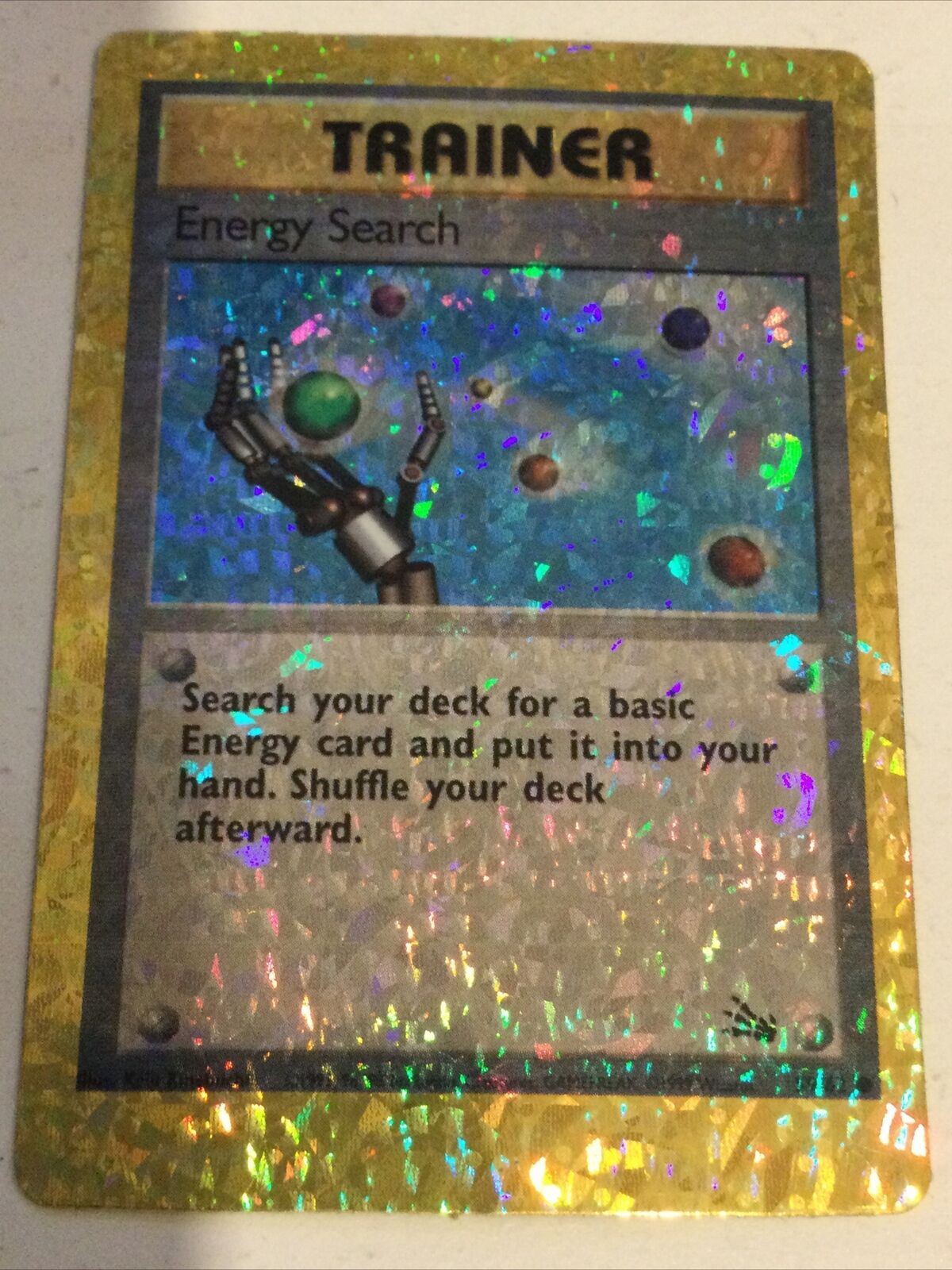 Pokemon Vending Sticker Unused 1999 Trainer 59/62 Energy Search NEAR MINT HOLO