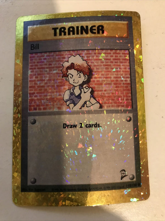 Pokemon Vending STICKER NOT CARD Unused 1999 Trainer 118/130 Bill NEAR MINT HOLO