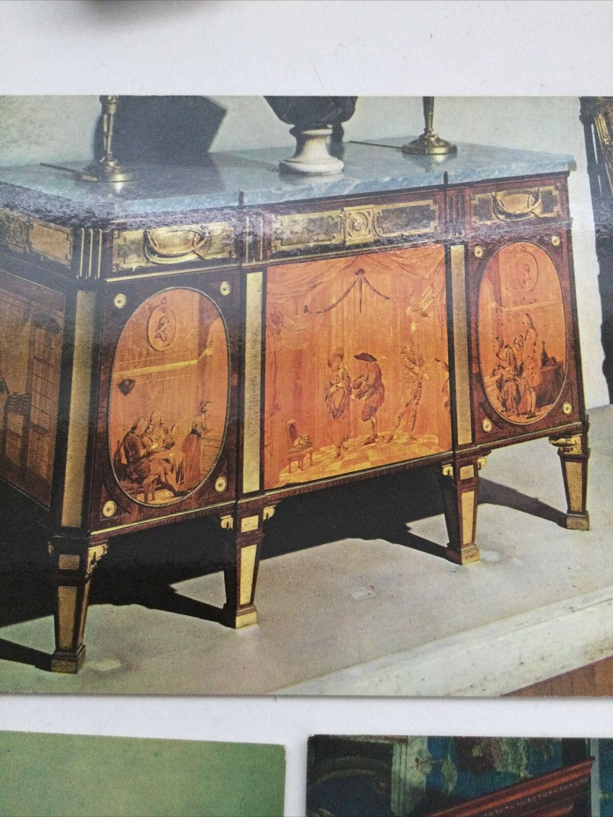 Set Of 3 Postcards From The V&A 18th Century Furniture. Commode, Cabinet, Table