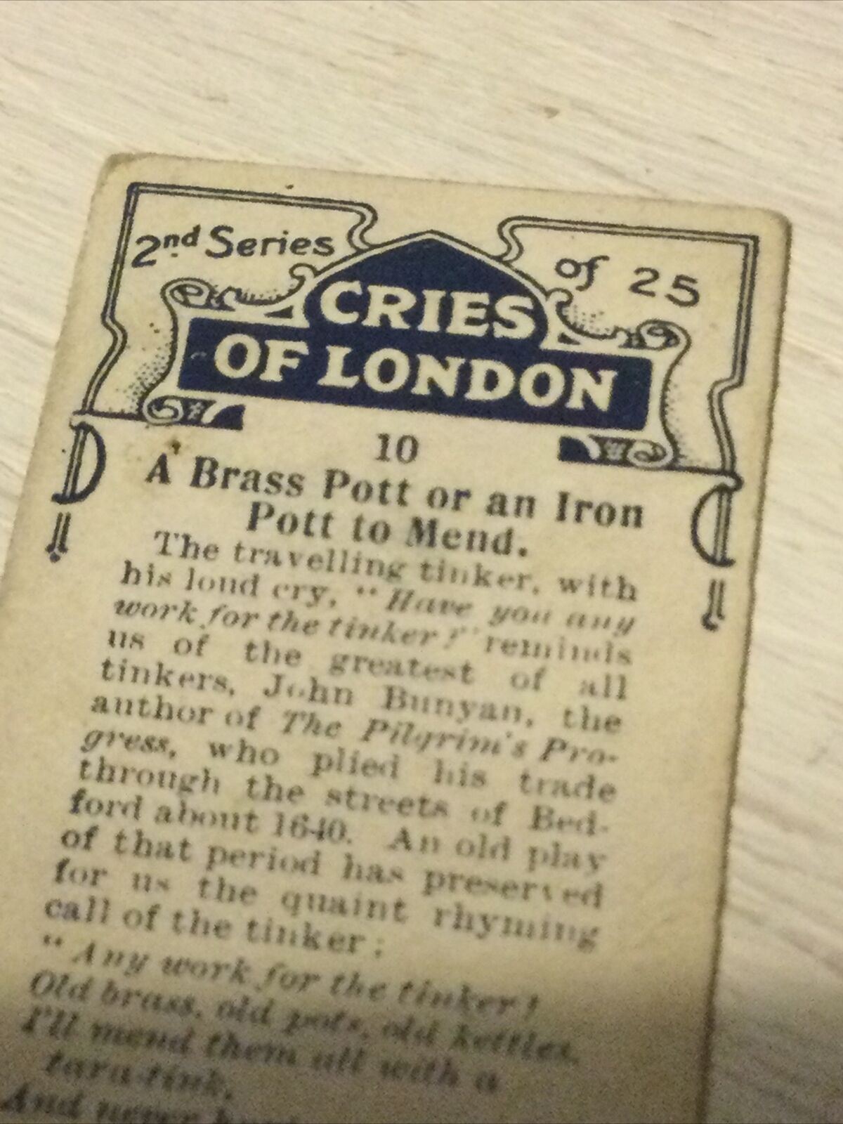 Players Cigarette Card Cries Of London Series 2 No 10 A Brass Pott Or An Iron