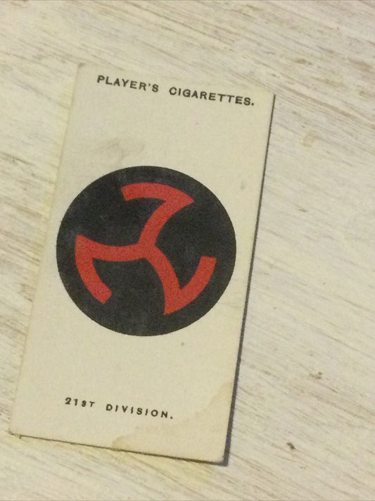 Players Cigarette Card Army Corps & Divisional Signs 1914-1918 No 35 21st Divisi