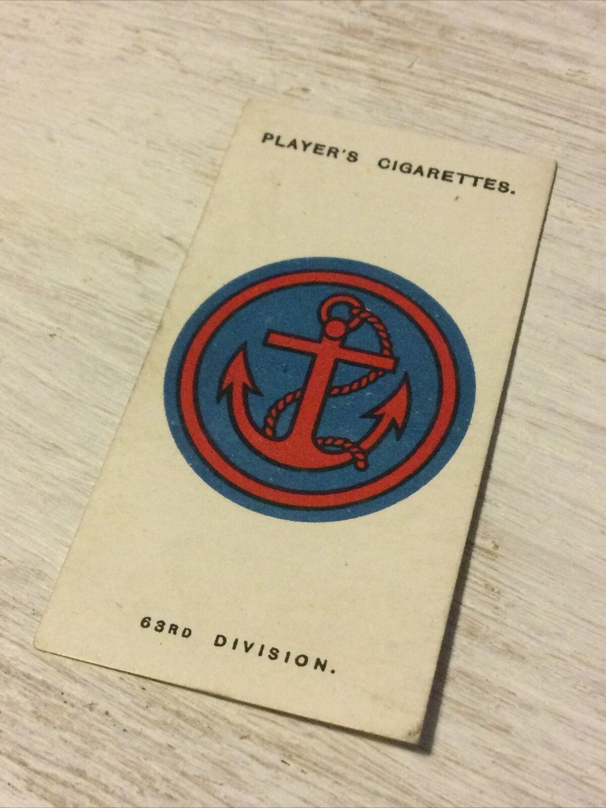 Players Cigarette Card Army Corps & Divisional Signs 1914-1918 No 84 63rd Royal