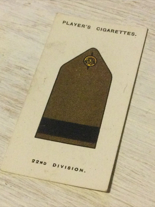 Players Cigarette Card Army Corps & Divisional Signs 1914-1918 No 73 22nd Divisi