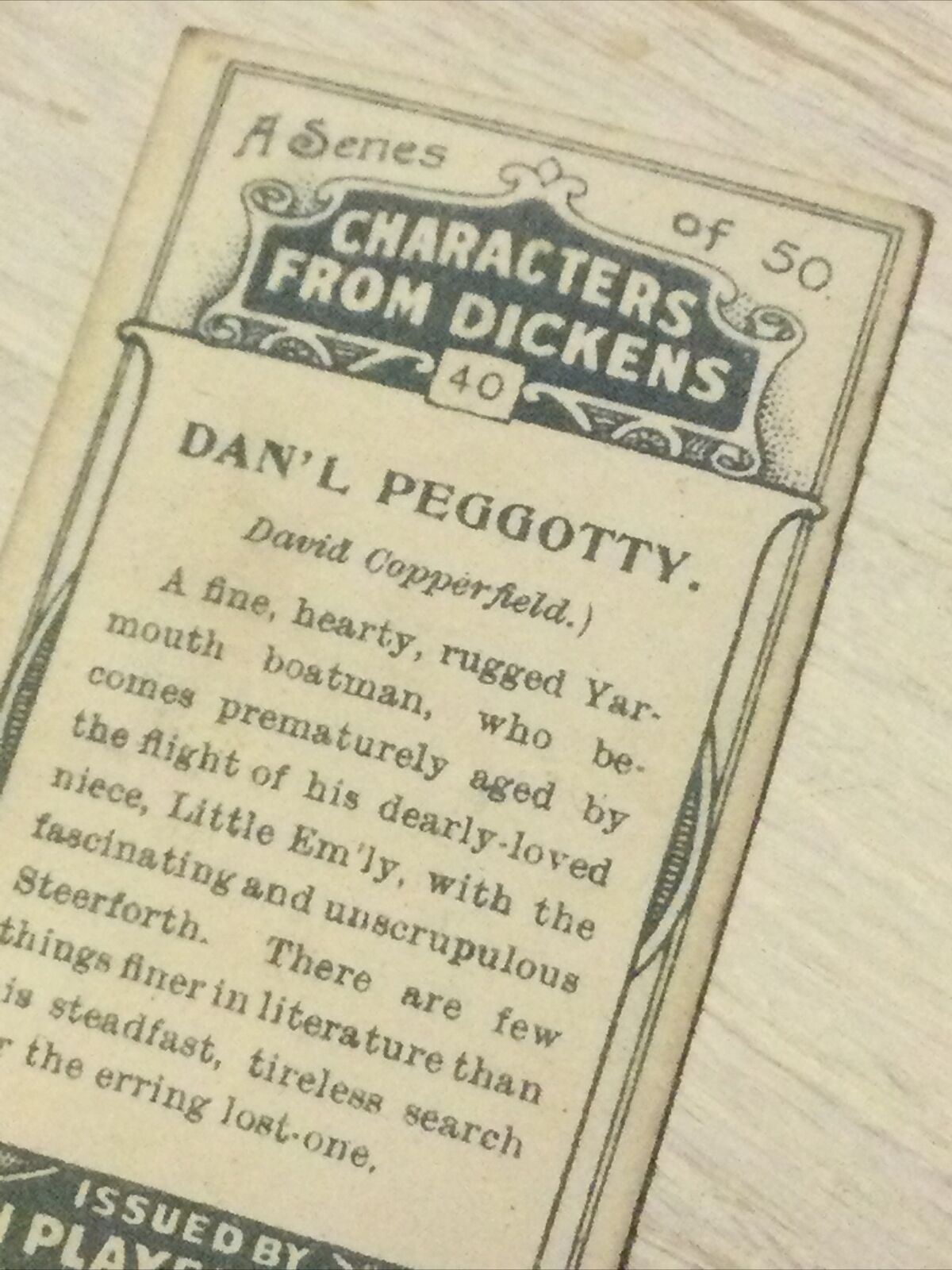 Players Cigarette Card Characters From Dickens No 40 Daniel Peggotty David Coppe