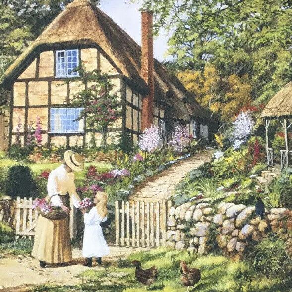 500 Piece Jigsaw Puzzle Summer Cottage. Thatched Cottage, Olden Days Village