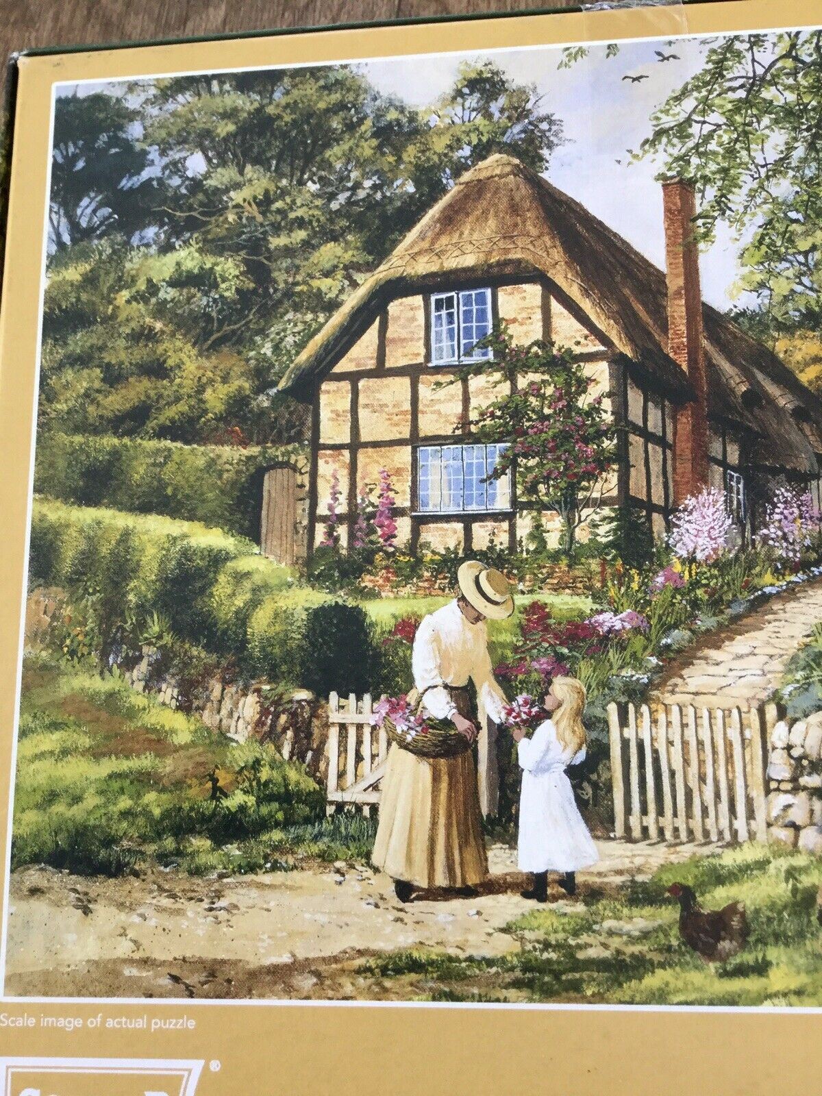 500 Piece Jigsaw Puzzle Summer Cottage. Thatched Cottage, Olden Days Village