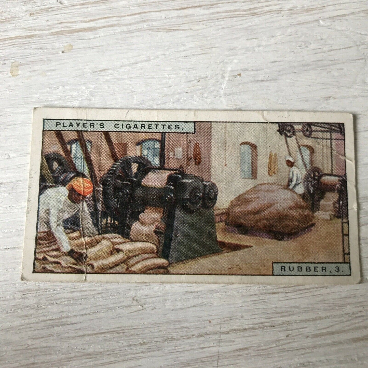 RUBBER - A CREPE MACHINE Players Cigarettes Card Products Of The World 3 1928