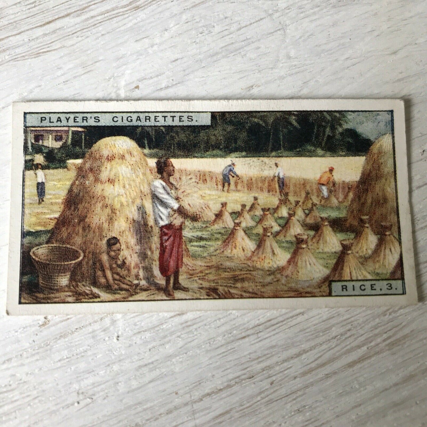 HARVESTING RICE, JAVA Players Cigarettes Card Products Of The World 3 30 Vintage