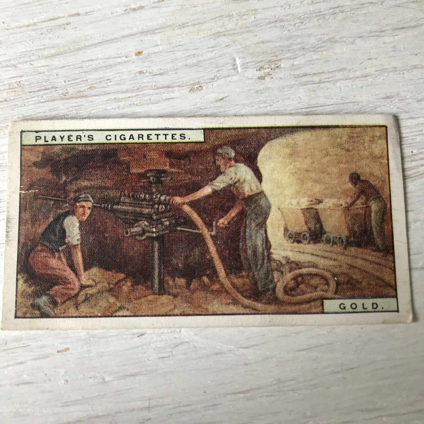 Vintage Players Cigarettes Card Products Of The World Gold 22 Drilling Blast