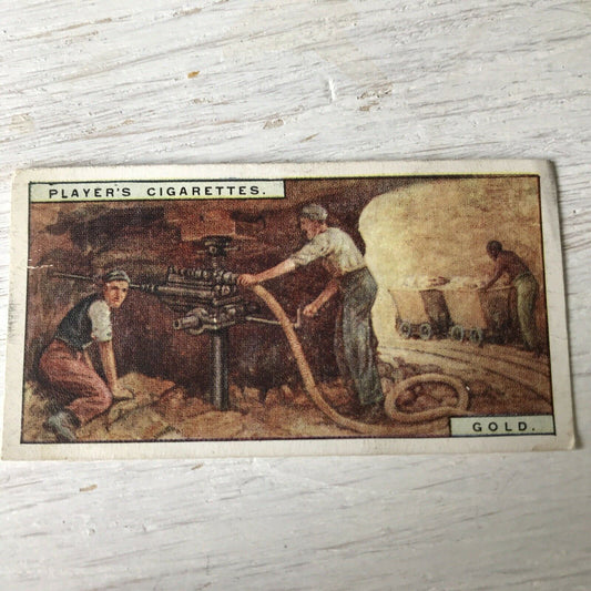 Vintage Players Cigarettes Card Products Of The World Gold 22 Drilling Blast